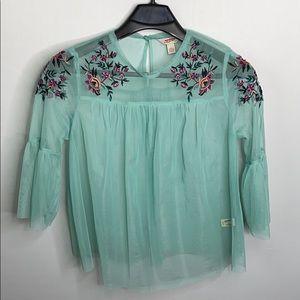 Excellent! Arizona Jeans Co. Turquoise sheer top!
